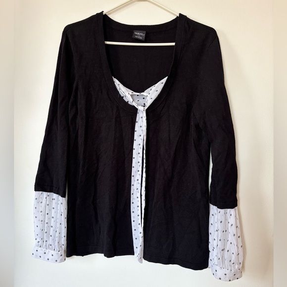 🎉4/30$🎉 Tribal Black & White Tie-Front Blouse – Large 🖤🤍 - Picture 1 of 4